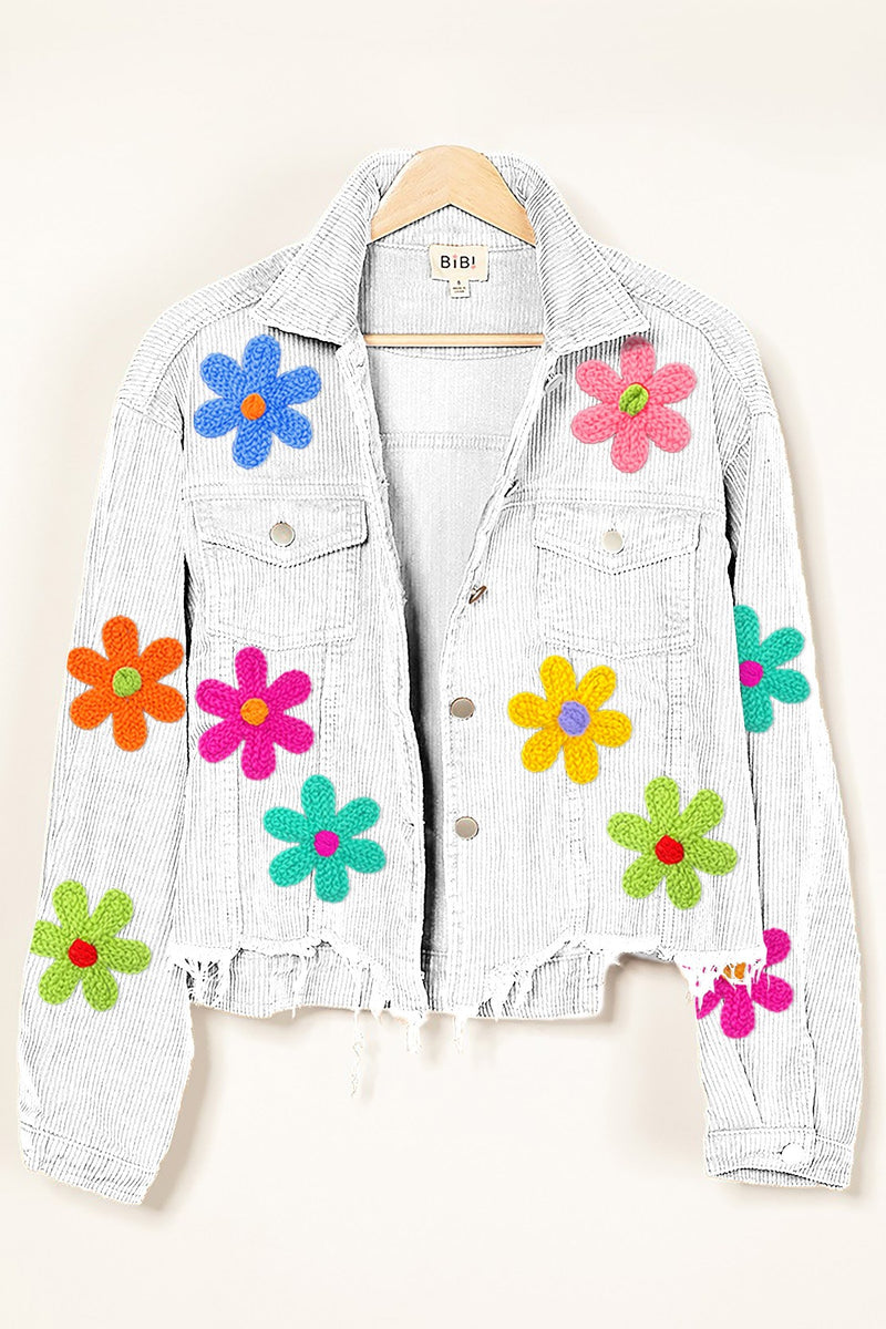 muguet flower quilting 気短 jacket /Ivory