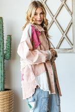 Load image into Gallery viewer, Oli & Hali Patched Star & Peace Sign Jacket in Pink Jacket Oli & Hali