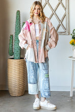Load image into Gallery viewer, Oli & Hali Patched Star & Peace Sign Jacket in Pink Jacket Oli & Hali