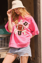 Load image into Gallery viewer, Oddi Chenille Patched "READY HUT" Football Top in Hot Pink