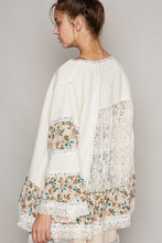 Load image into Gallery viewer, POL Open Front Mixed Cardigan in Cream Multi Cardigan POL Clothing