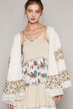 Load image into Gallery viewer, POL Open Front Mixed Cardigan in Cream Multi Cardigan POL Clothing