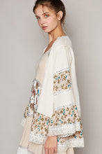 Load image into Gallery viewer, POL Open Front Mixed Cardigan in Cream Multi Cardigan POL Clothing
