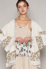 Load image into Gallery viewer, POL Open Front Mixed Cardigan in Cream Multi Cardigan POL Clothing