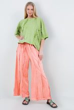 Load image into Gallery viewer, J.Her Mineral Washed Top with Diamond Seam in Apple Green Shirts & Tops J.Her