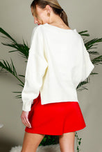 Load image into Gallery viewer, Vine & Love American Flag Knit Sweater in Cream