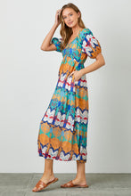Load image into Gallery viewer, Polagram Ethnic Print Midi Dress in Red Multi FINAL SALE