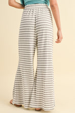 Load image into Gallery viewer, AnnieWear Textured Waffle Knit Striped Palazzo Pants in H Grey