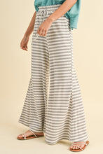 Load image into Gallery viewer, AnnieWear Textured Waffle Knit Striped Palazzo Pants in H Grey