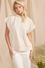 Load image into Gallery viewer, In February Hooded Top with Lace Details in Oatmeal