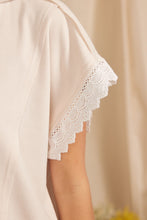 Load image into Gallery viewer, In February Hooded Top with Lace Details in Oatmeal