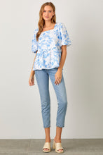 Load image into Gallery viewer, Polagram Textured Printed Top in Blue