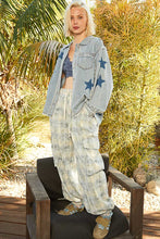 Load image into Gallery viewer, POL OVERSIZED Shacket with Star Print in Denim