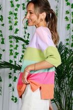 Load image into Gallery viewer, Vine & Love Color Block Lightweight Sweater Top in Multi