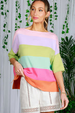 Load image into Gallery viewer, Vine & Love Color Block Lightweight Sweater Top in Multi