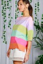 Load image into Gallery viewer, Vine & Love Color Block Lightweight Sweater Top in Multi