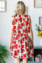 Load image into Gallery viewer, First Love Sleeveless Floral Print Mini Dress in Red/Beige