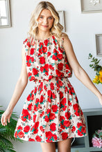 Load image into Gallery viewer, First Love Sleeveless Floral Print Mini Dress in Red/Beige