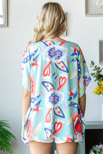Load image into Gallery viewer, First Love Floral Print Poncho Top in Blue Multi FINAL SALE