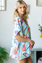 Load image into Gallery viewer, First Love Floral Print Poncho Top in Blue Multi FINAL SALE