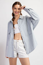 Load image into Gallery viewer, ee:some Mineral Washed Cargo Pocket Jacket in Pale Blue