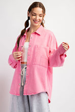Load image into Gallery viewer, ee:some Mineral Washed Cargo Pocket Jacket in Pink