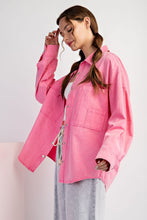 Load image into Gallery viewer, ee:some Mineral Washed Cargo Pocket Jacket in Pink