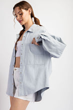 Load image into Gallery viewer, ee:some Mineral Washed Cargo Pocket Jacket in Pale Blue
