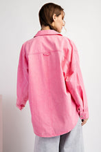 Load image into Gallery viewer, ee:some Mineral Washed Cargo Pocket Jacket in Pink