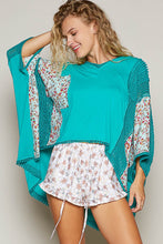 Load image into Gallery viewer, POL Oversized Contrasting Pattern Top in Tropical Peacock