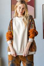 Load image into Gallery viewer, Oli & Hali Mixed Fabric Pullover Sweater Top in Natural
