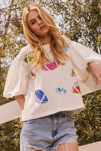 Load image into Gallery viewer, Oddi Sequin Patch Football Top in Off White