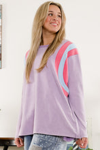Load image into Gallery viewer, BlueVelvet Solid Color Top with Contrasting Color Details in Lavender