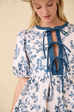 Load image into Gallery viewer, Main Strip Vintage Horse Toile Print Denim Mini Dress in Dark Navy