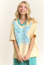 Load image into Gallery viewer, J.Her Mineral Washed Star Patched Top in Vanilla