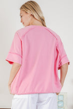 Load image into Gallery viewer, BlueVelvet Peace Sign Patch Top in Pink