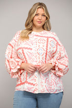 Load image into Gallery viewer, FATE Aztec Print Top in Cream Coral
