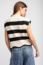 Load image into Gallery viewer, ee:some Striped Sleeveless Sweater in Black