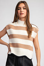 Load image into Gallery viewer, ee:some Striped Sleeveless Sweater in Coco