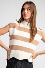Load image into Gallery viewer, ee:some Striped Sleeveless Sweater in Coco