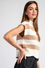 Load image into Gallery viewer, ee:some Striped Sleeveless Sweater in Coco