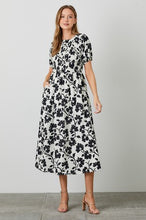 Load image into Gallery viewer, Polagram Floral Print Midi Dress in Ivory Multi FINAL SALE