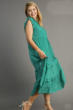 Load image into Gallery viewer, Umgee Solid Color A-Line Midi Dress in Jade