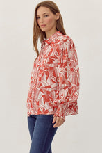 Load image into Gallery viewer, Jodifl Mixed Print Button Up Top in Rust