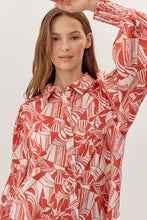 Load image into Gallery viewer, Jodifl Mixed Print Button Up Top in Rust