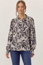 Load image into Gallery viewer, Jodifl Mixed Print Button Up Top in Black