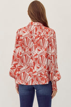 Load image into Gallery viewer, Jodifl Mixed Print Button Up Top in Rust