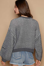 Load image into Gallery viewer, POL Knitted Sweater with Heart Patch Front in Charcoal