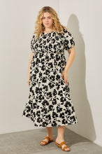 Load image into Gallery viewer, Polagram Floral Print Midi Dress in Ivory Multi FINAL SALE