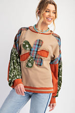 Load image into Gallery viewer, Easel Soft Washed Mix N Match Fabric Flower Patch Top in Mushroom